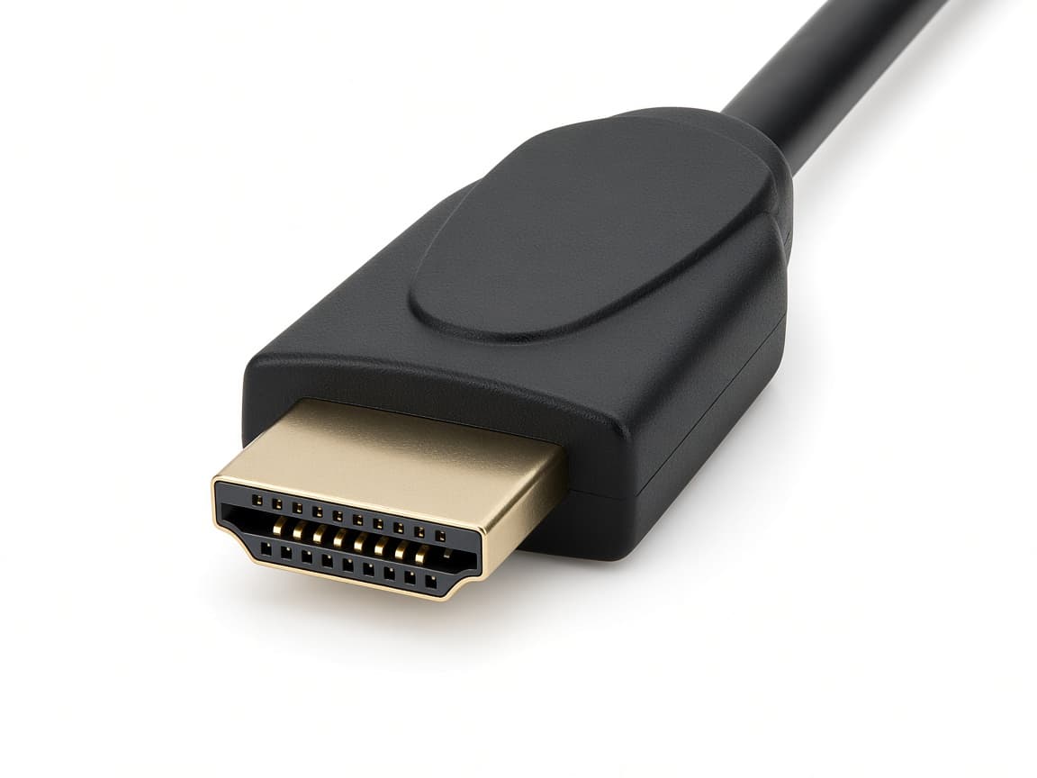 HDMI. Platte trapezium, breder aan de onderkant. Standaard, mini en micro verschillen in maat.