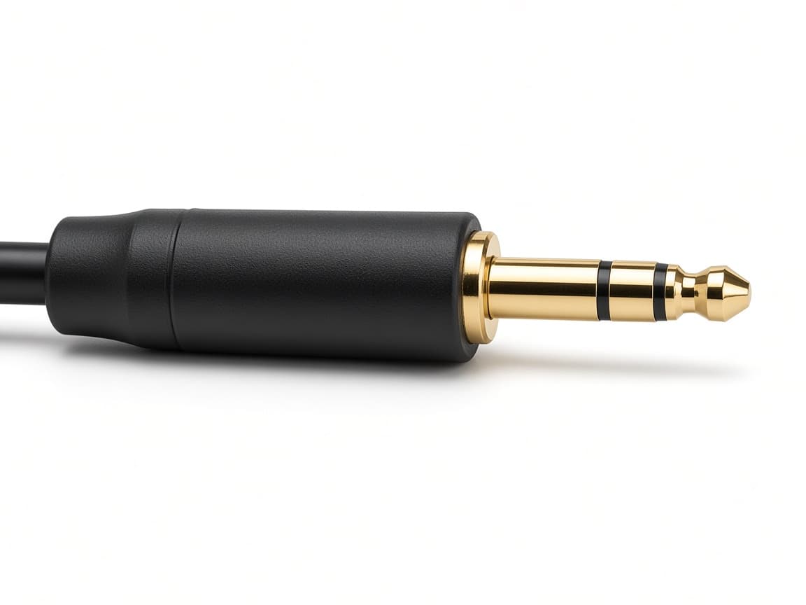 3,5 mm-jack. Ronde pen. Het aantal bandjes bepaalt of er alleen audio of ook een microfoon meegaat.